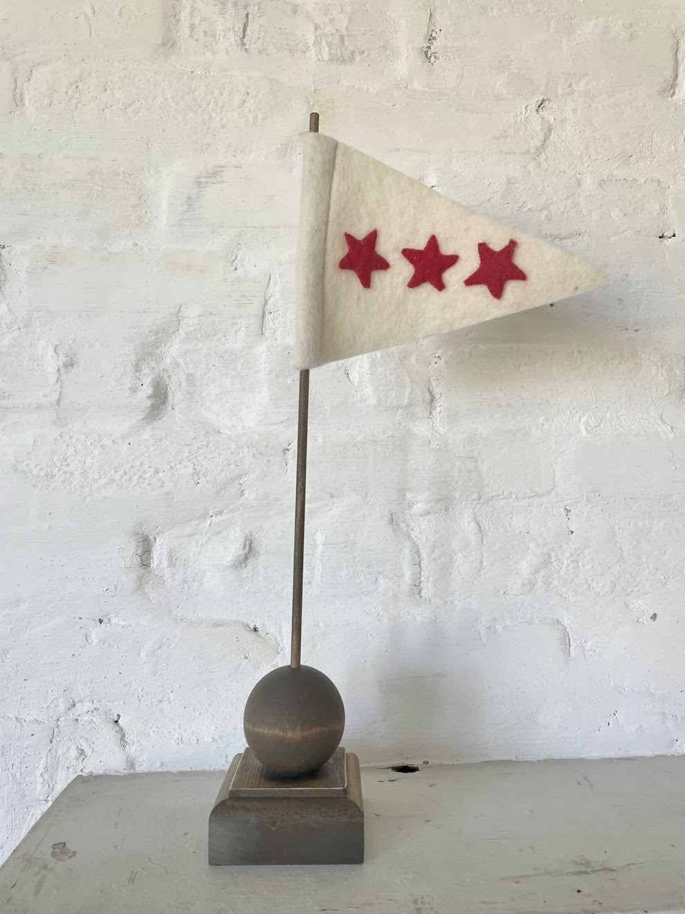 Three Star Felt Flag - Red